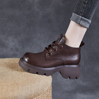 Damen Dirndl Schuhe | Schnürung Mit Breiter Sohle in Braun