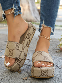 Damen Modische Flip-Flop Pantoletten mit Komfort-Ausschnitt in Dunkelkhaki