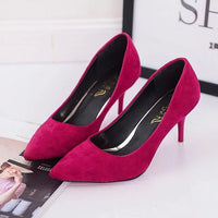 Damen elegante Stiletto-Pumps mit spitzem Zehenbereich und hochwertiger Veloursoberfläche Nord Taschen in Fuchsia