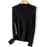 Damen Leichter Feinstrick-Pullover mit kurzem Stehkragen und schmaler Silhouette Nord Taschen in Obsidienschwarz