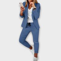Sophia – Elegantes und bequemes Blazer-Set in Blau