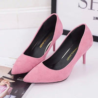 Damen elegante Stiletto-Pumps mit spitzem Zehenbereich und hochwertiger Veloursoberfläche Nord Taschen in Rosa
