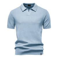 Alarich™ – Strukturiertes Polo-Shirt in Hellblau