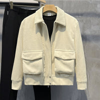 Trendige Herrenjacke aus Samt - Jacob in Beige