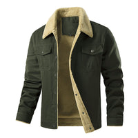 Herren Bequeme und warme Steppjacke Nord Taschen in Militärgrün