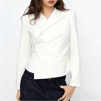 Damen Eleganter Tailored Blazer Nord Taschen in Weiß