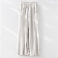 Damen weite Lounge-Hose mit elastischem Bund und Eingrifftaschen Nord Taschen in Beigefarbene Hose