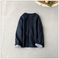 Damen Stilvolle Wickeljacke Nord Taschen in Marineblau