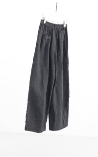 Damen Weit geschnittene Leinenhose Nord Taschen in Lila