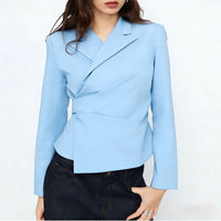 Damen Eleganter Tailored Blazer Nord Taschen in Hellblau