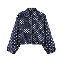 Damen Cropped Bomberjacke mit Ballonärmeln, elastischem Saum und Reverskragen Nord Taschen in Pfauengrün