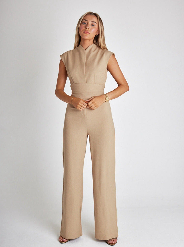 Artemisia® | Ärmelloser Damen-Jumpsuit mit Gürtel und Hose mit weitem Bein
