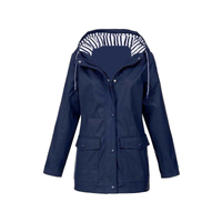 Regenjacke Damen Wasserdicht | Leicht & Mit Kapuze in Marineblauw