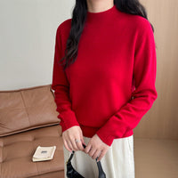 Damen Feiner Feinstrick-Pullover mit kurzem Stehkragen und Kaschmir-Optik Nord Taschen in Goldsandrot