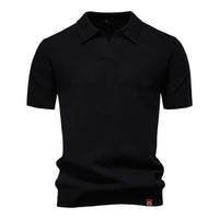 Alarich™ – Strukturiertes Polo-Shirt in Schwarz