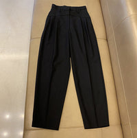 Damen Weit geschnittene High-Waist-Hose Nord Taschen in Schwarz
