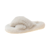 Damen Flauschige Hausschuhe mit kuscheligem Innenfutter in Beige