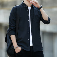 Sven | Herren Slim Button-Down Hemd in Schwarz