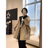 Unisex Oversized utilitarischer Trenchcoat mit kontrastiertem Innenfutter und Kapuze Nord Taschen in Dunkelkaffee