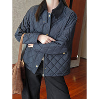 Damen Steppjacke mit hochgeschlossenem Kragen Nord Taschen in Schwarzblau