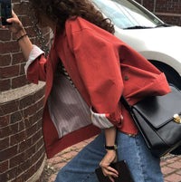 Damen Streetstyle Oversized Jacke Nord Taschen in Bildfarbe