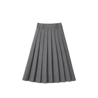 Damen Plissierter Midi-Rock Nord Taschen in Rauchgrau