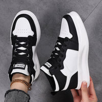 Damen Sportliche High-Top Sneakers mit atmungsaktivem Obermaterial und dämpfender Sohle Nord Taschen in Schwarzweiß