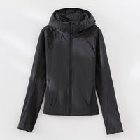 Damen Leichte Softshell-Jacke mit Kapuze, Raglanärmeln und taillierter Passform Nord Taschen in Schwarz