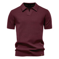 Alarich™ – Strukturiertes Polo-Shirt in Weinrot