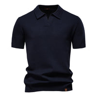 Alarich™ – Strukturiertes Polo-Shirt in Marineblau