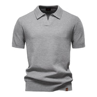 Alarich™ – Strukturiertes Polo-Shirt in Hellgrau