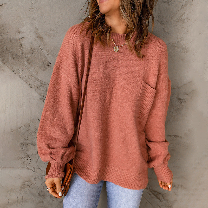 RUNDHALS LANGARM LOCKERE SWEATER | BEQUEME MODERNE FREIZEITMODE