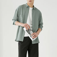 Herren Overshirt aus Baumwoll-Mix mit Brusttasche Nord Taschen in Eisblau
