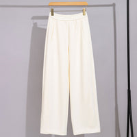 Damen Weite Jersey-Culotte mit hohem Taillenbund und versteckten Eingrifftaschen Nord Taschen in Weiß