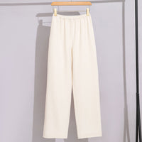 Damen Weite High‑Waist Komforthose mit elastischem Bund und geradem Bein Nord Taschen in Weiße Hose