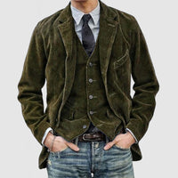 Winterjacke Herren Set Blazer Weste | Vielseitig in Grün