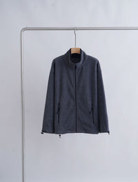 Damen Sportliche Fleecejacke mit hohem Kragen Nord Taschen in Dunkelgrau