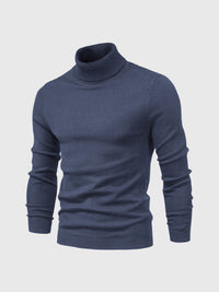 Rollkragen Pullover Herren Baumwolle | Elegant & Bequem in Blau