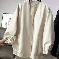 Damen Stylischer Oversized-Blazer Nord Taschen in Beige