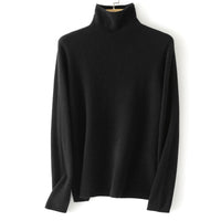 Damen Feinstrick Rollkragenpullover aus Kaschmirmischung leicht oversized Nord Taschen in Titanschwarz