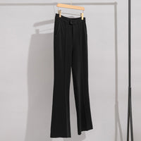 Damen High-Waist-Hose mit weitem Schlag und Bügelfalte Nord Taschen in Meteorschwarz