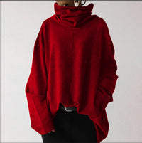 Übergroße Pullover mit Rollkragen in Rot
