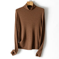 Damen Feiner Crinkle-Rollkragenpullover mit leichtem Fall Nord Taschen in Dunkelkamel