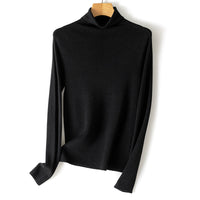 Damen Leichter Feinstrick-Rollkragenpullover mit fließender Passform Nord Taschen in Obsidienschwarz