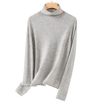Damen Feiner Rollkragenpullover aus ultraleichtem Feinstrick mit schlanker Silhouette Nord Taschen in Reines Grau