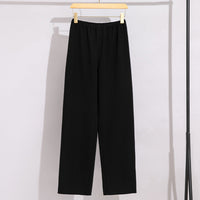 Damen Weite High‑Waist Komforthose mit elastischem Bund und geradem Bein Nord Taschen in Schwarze Hose