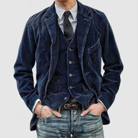 Winterjacke Herren Set Blazer Weste | Vielseitig in Blau