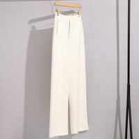Damen High-Waist Palazzo-Hose mit weitem Bein und schlichter Bundverarbeitung Nord Taschen in Cremeweiß