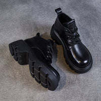 Damen Dirndl Schuhe | Schnürung Mit Breiter Sohle in Schwarz