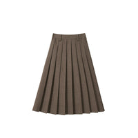 Damen Plissierter Midi-Rock Nord Taschen in Braun